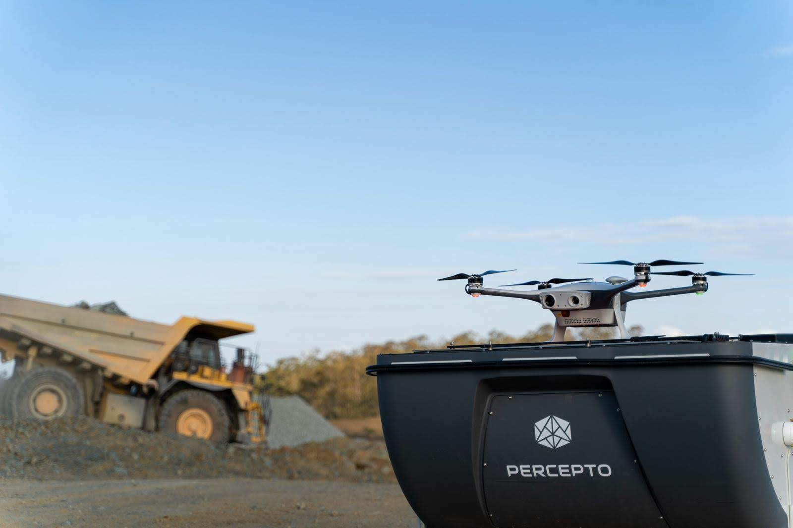 Percepto drone at industrial site